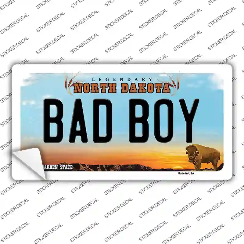 LP-10730s-XL Bad Boy North Dakota Novelty Sticker Decal, Extra Large