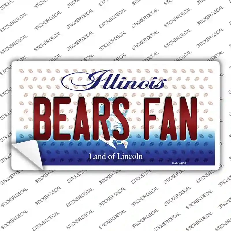 LP-10762s-S Bears Fan Illinois Novelty Sticker Decal, Small