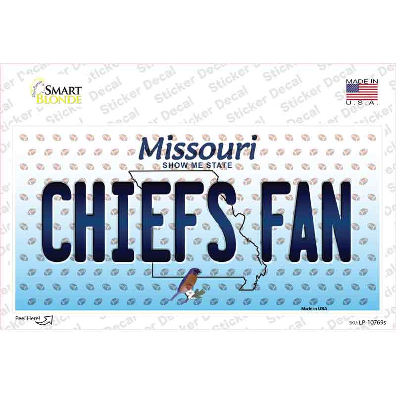 LP-10769s-M Chiefs Fan Missouri Novelty Sticker Decal, Medium