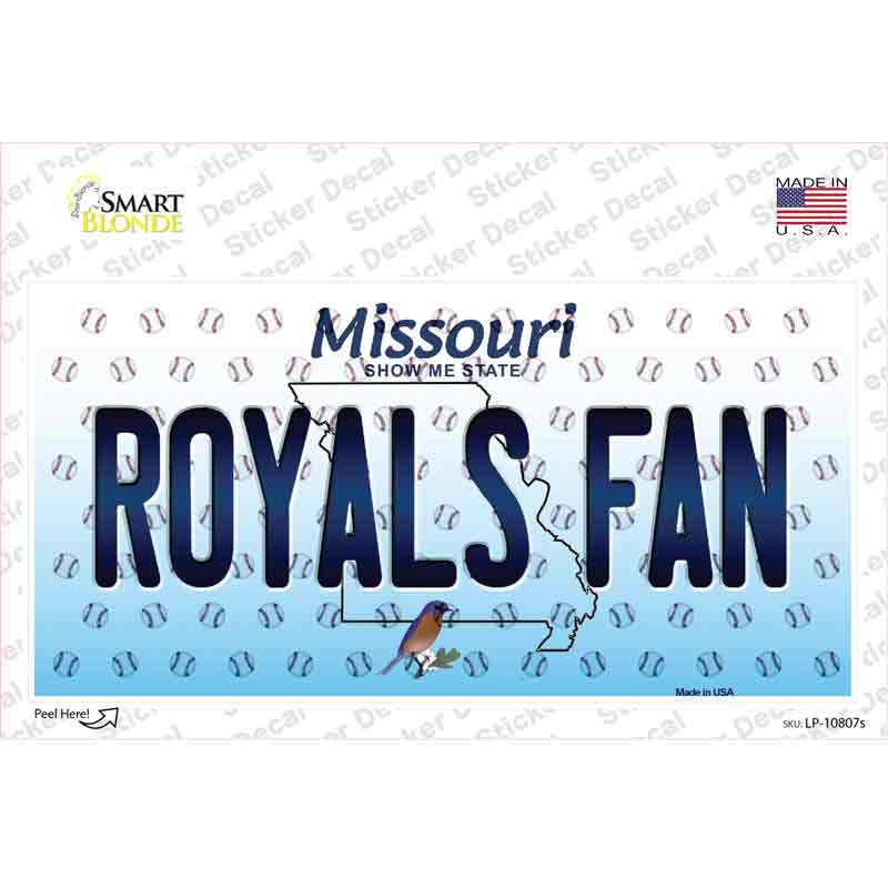 LP-10807s-M Royals Fan Missouri Novelty Sticker Decal, Medium