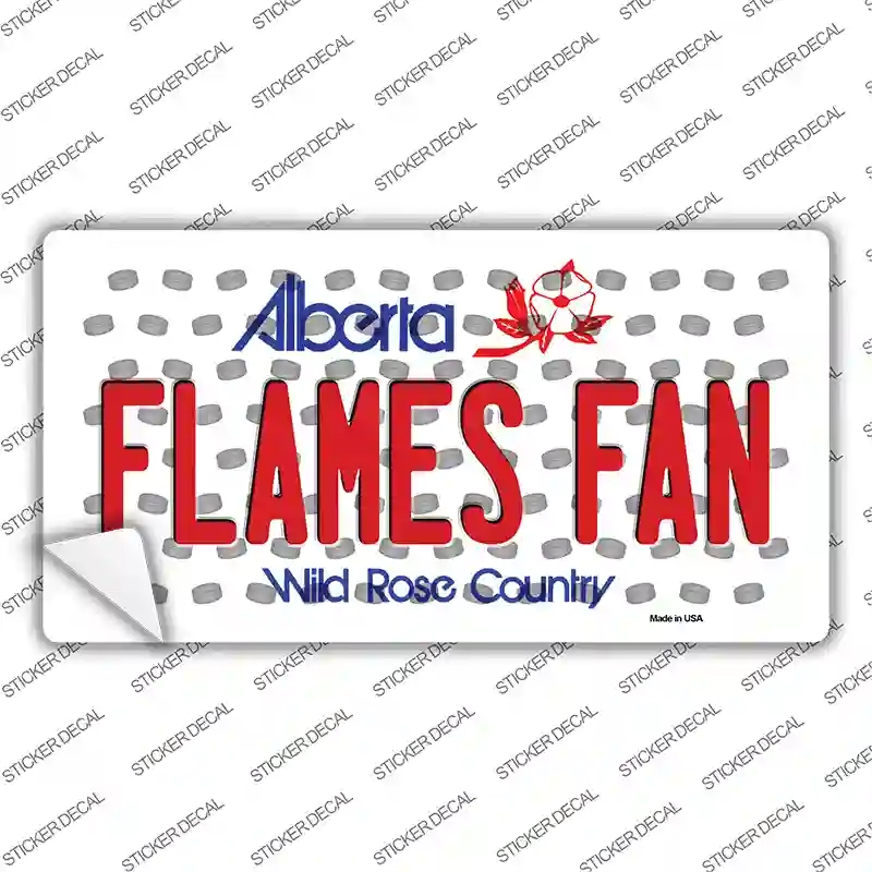 LP-10818s-S Flames Fan Alberta Novelty Sticker Decal, Small