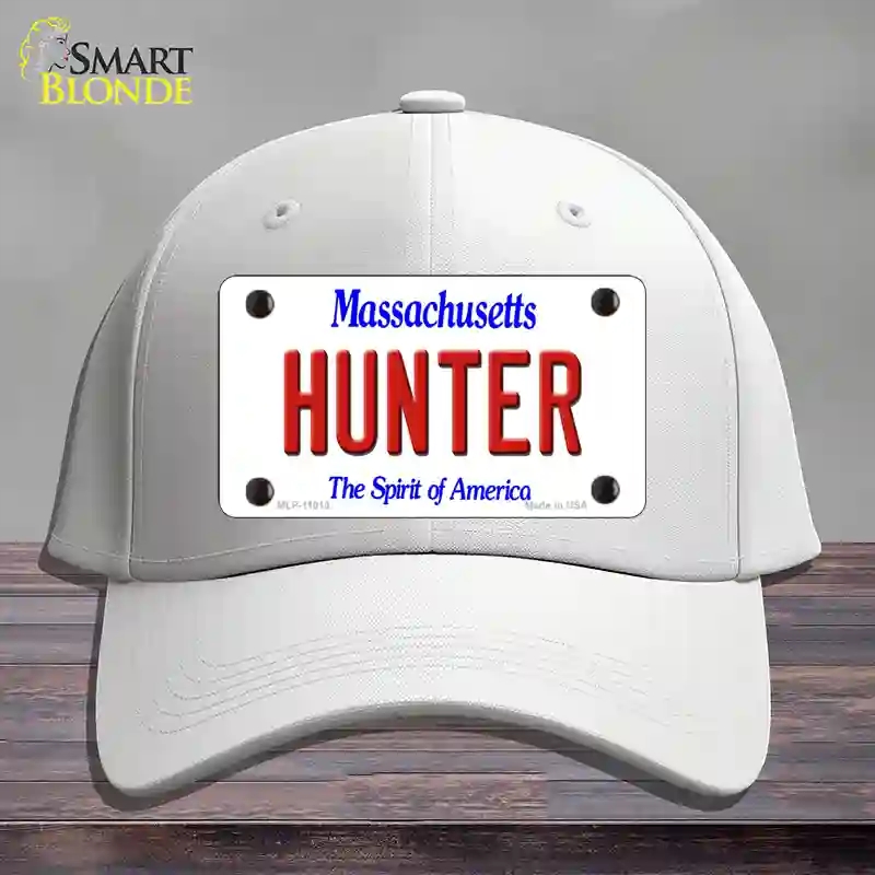 HAT21-MLP-11013 Hunter Massachusetts Novelty License Plate Hat, Cotton - White