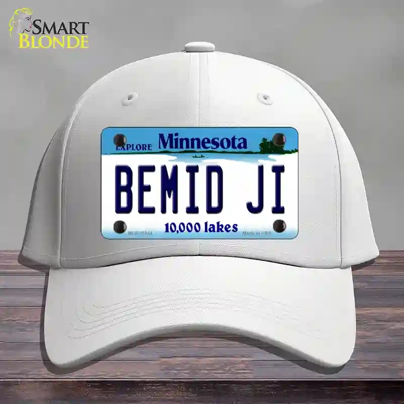 HAT21-MLP-11044 Bemid Ji Minnesota State Novelty License Plate Hat, Cotton - White