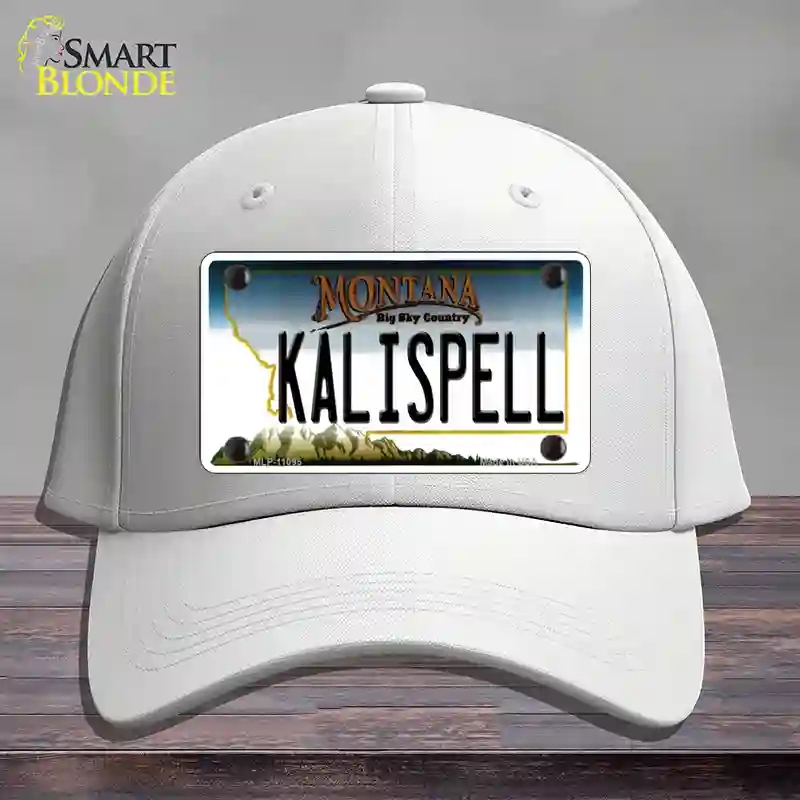 HAT21-MLP-11095 Kalispell Montana State Novelty License Plate Hat, Cotton - White