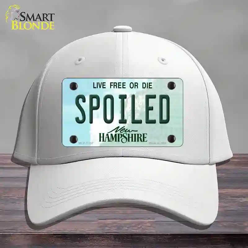 HAT21-MLP-11157 Spoiled   Hampshire State Novelty License Plate Hat, Cotton - White