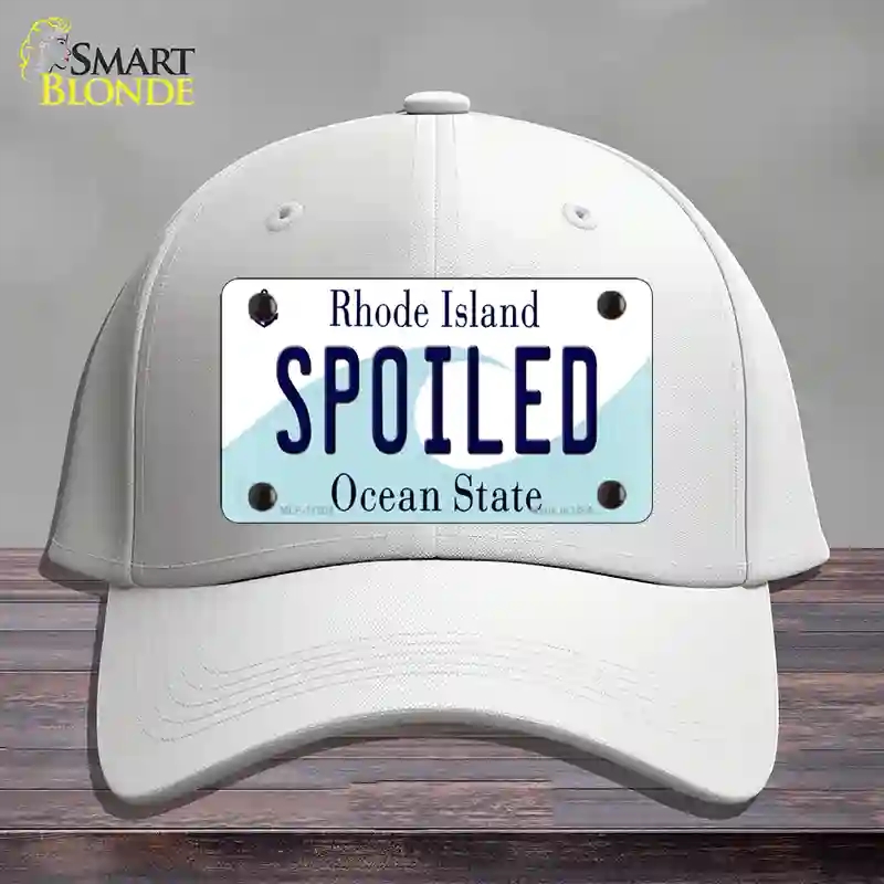 HAT21-MLP-11204 Spoiled Rhode Island State Novelty License Plate Hat, Cotton - White