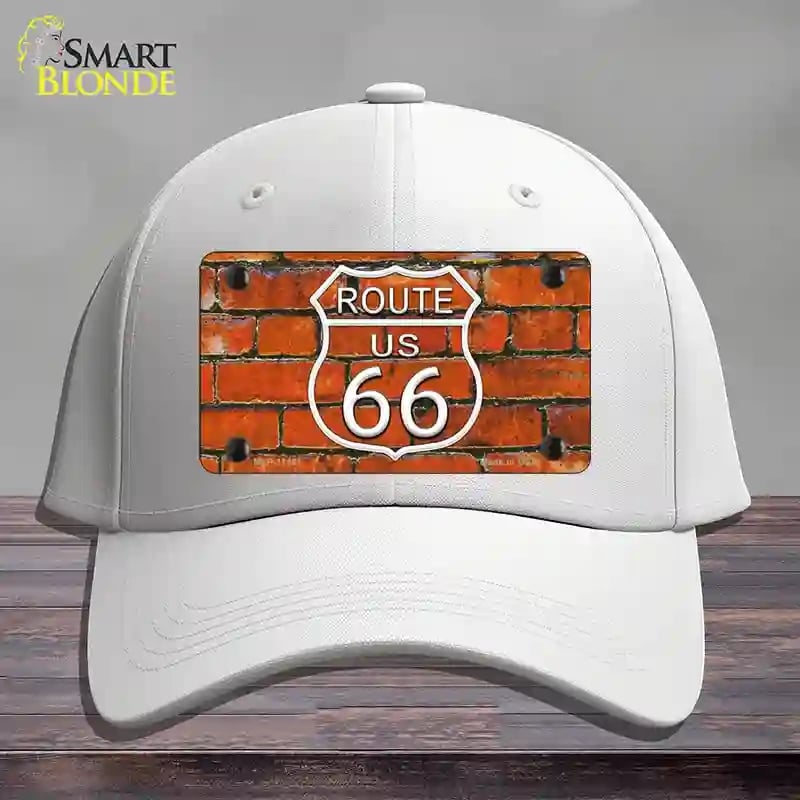 HAT21-MLP-11461 Route 66 Orange Brick Wall Novelty License Plate Hat, Cotton - White