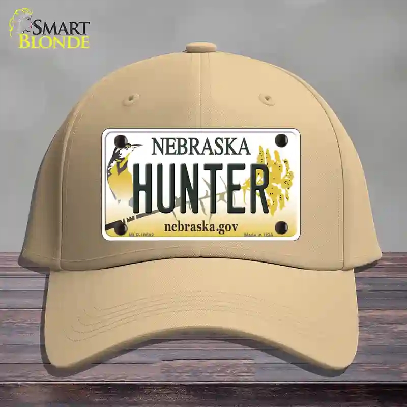 HAT22-MLP-10602 Hunter Nebraska Novelty License Plate Hat, Cotton - Khaki