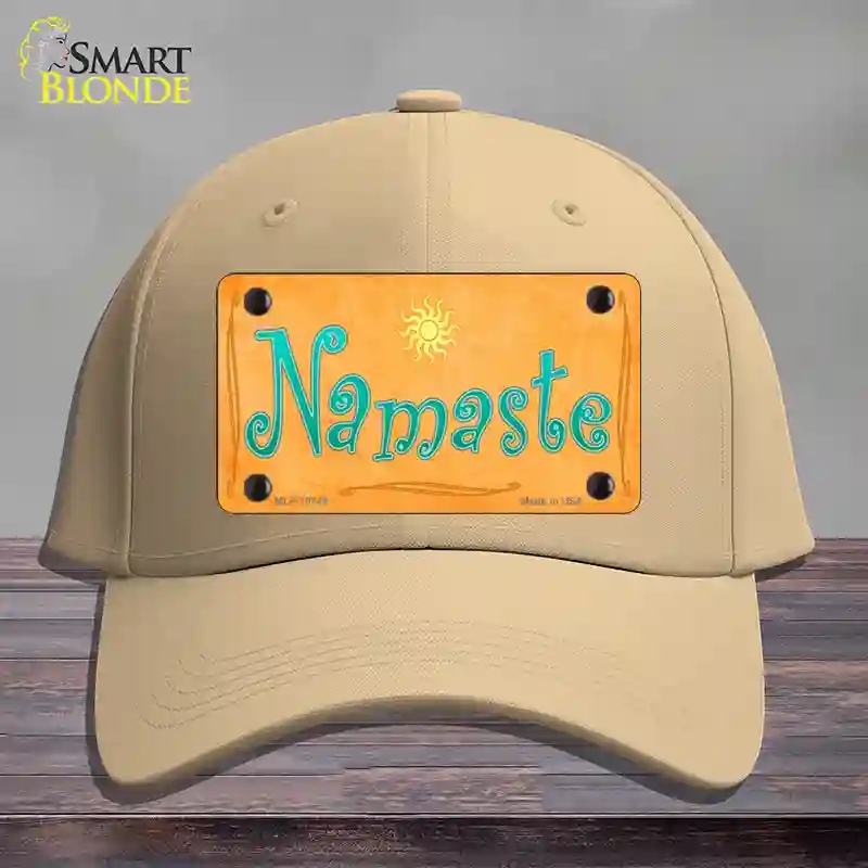 HAT22-MLP-10744 Namaste Novelty License Plate Hat, Cotton - Khaki