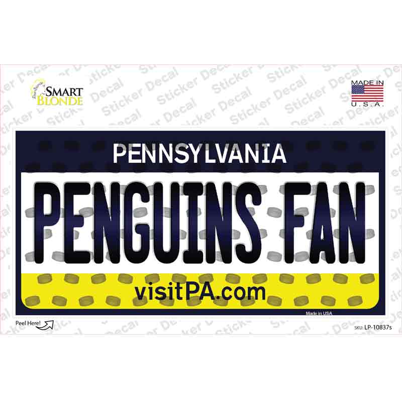 LP-10837s-M Penguins Fan Pennsylvania Novelty Sticker Decal, Medium