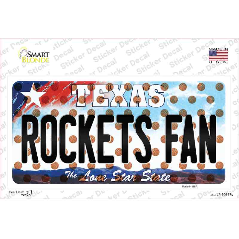 LP-10857s-M Rockets Fan Texas Novelty Sticker Decal, Medium