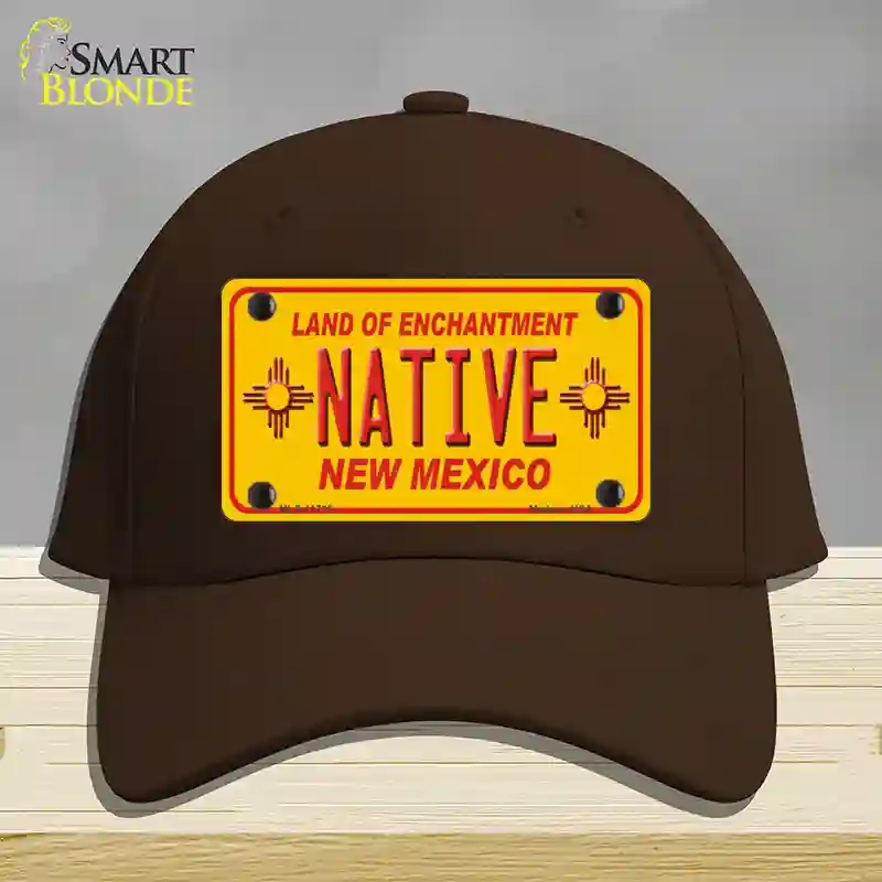 HAT24-MLP-11735 Native   Mexico Yellow State Novelty License Plate Hat, Cotton - Dark Brown
