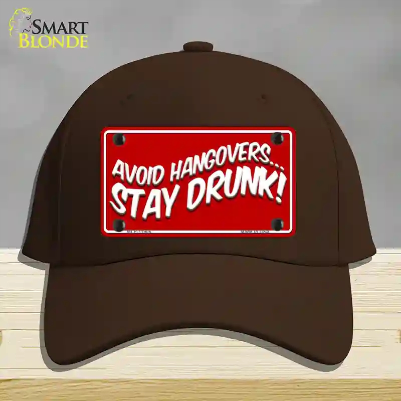 HAT24-MLP-11906 Avoid Hangovers Novelty License Plate Hat, Cotton - Dark Brown
