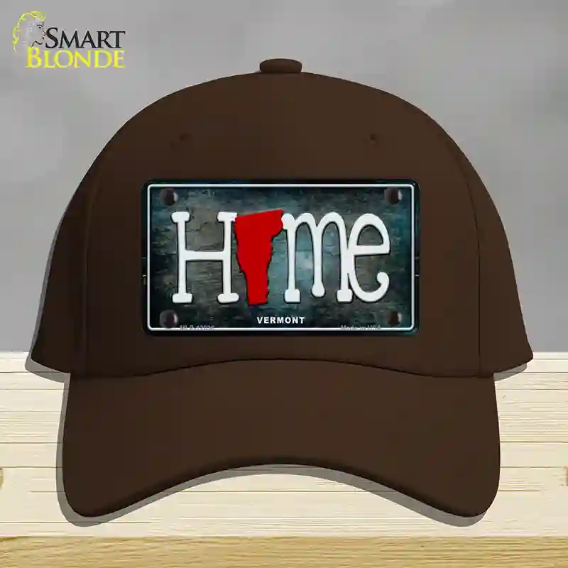 HAT24-MLP-12036 Vermont Home State Outline Novelty License Plate Hat, Cotton - Dark Brown