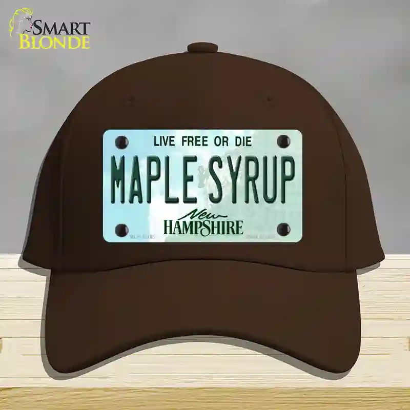 HAT24-MLP-12165 Maple Syrup   Hampshire Novelty License Plate Hat, Cotton - Dark Brown