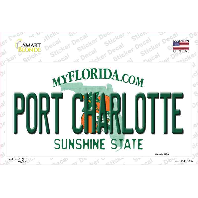 LP-11023s-M Port Charlotte Florida Novelty Sticker Decal, Medium