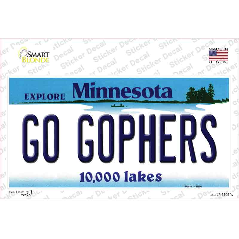 LP-11054s-M Go Gophers Minnesota State Novelty Sticker Decal, Medium
