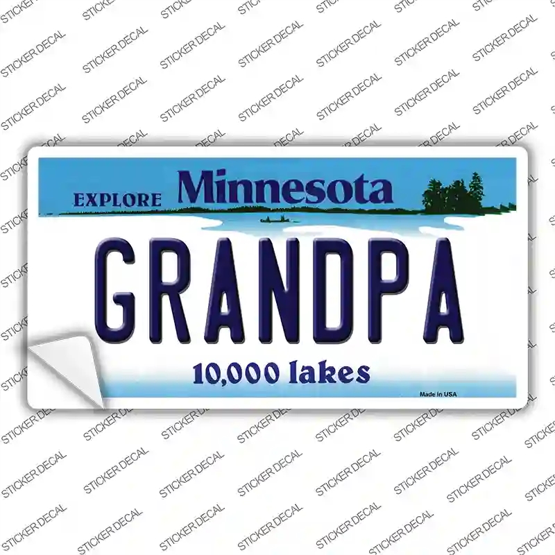 LP-11059s-L Grandpa Minnesota State Novelty Sticker Decal, Large