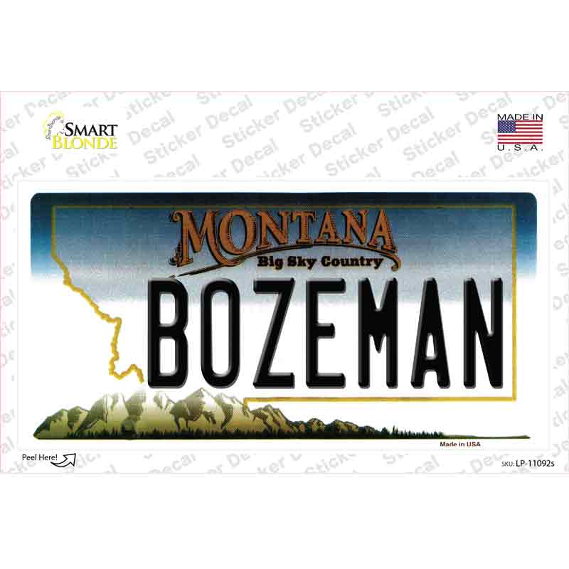 LP-11092s-M Bozeman Montana State Novelty Sticker Decal, Medium