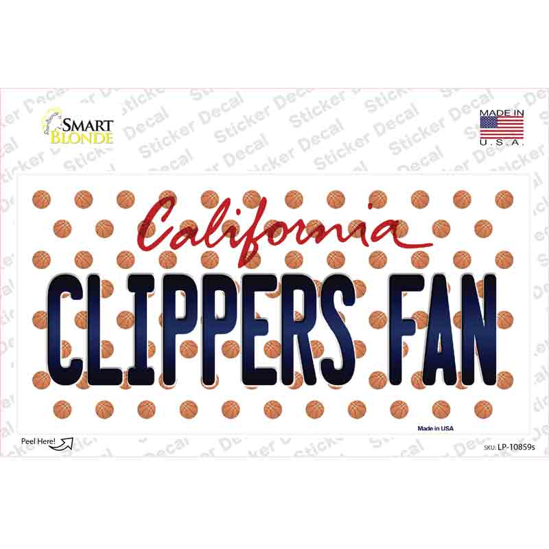 LP-10859s-M Clippers Fan California Novelty Sticker Decal, Medium