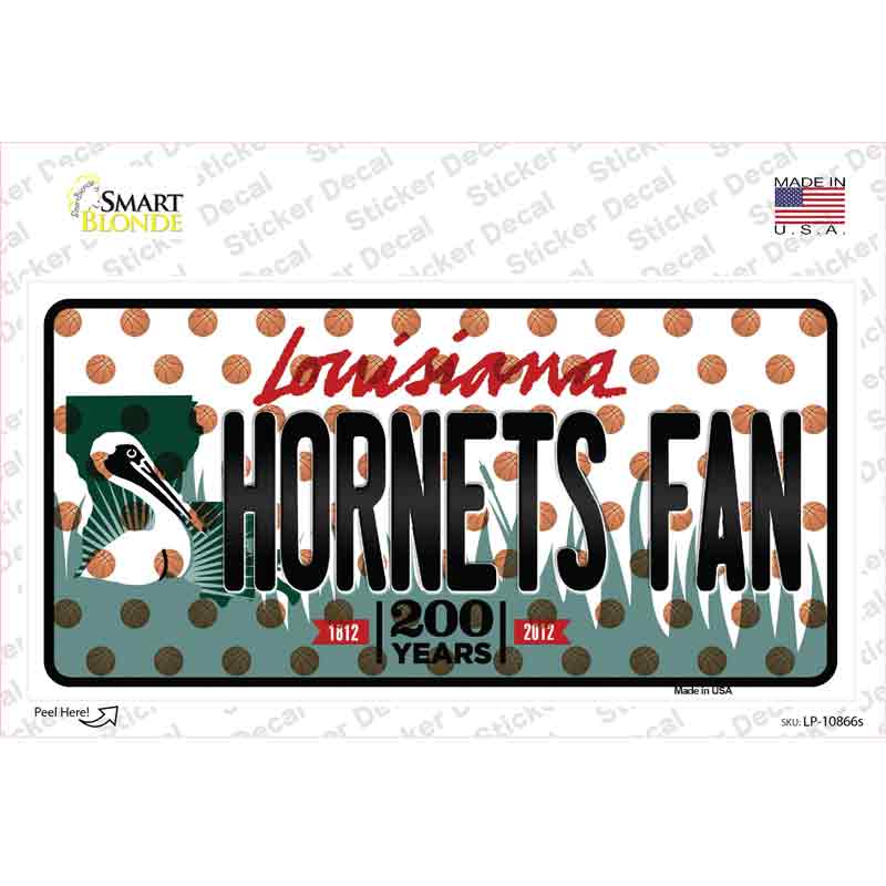 LP-10866s-M Pelicans Fan Louisiana Novelty Sticker Decal, Medium