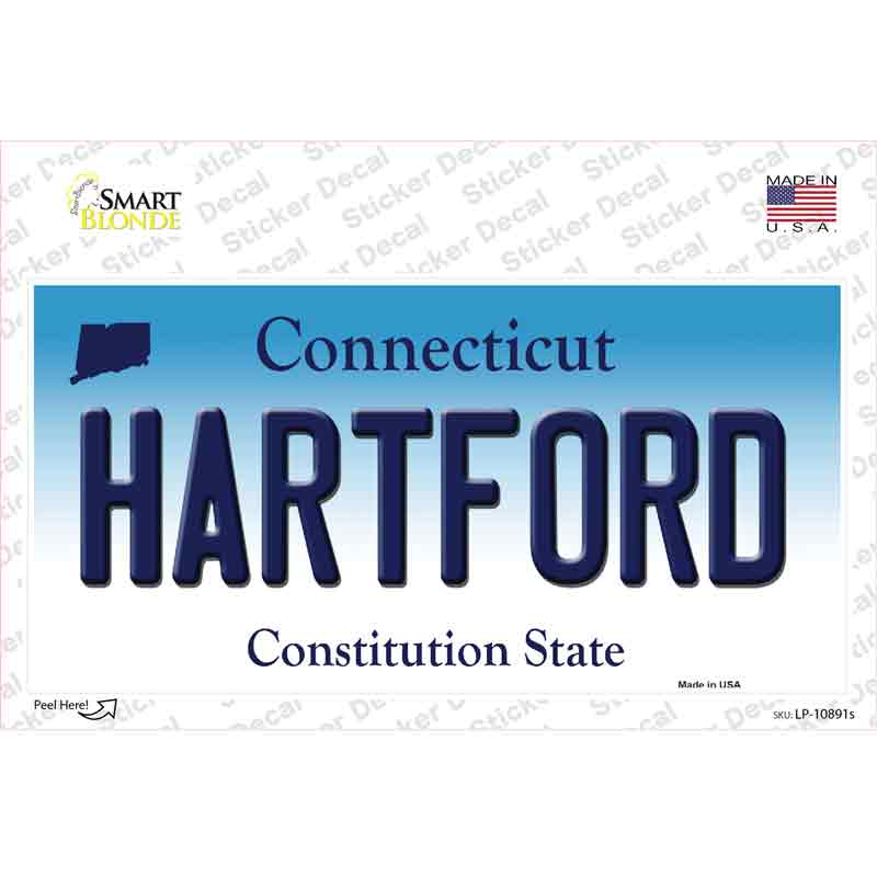 LP-10891s-M Hartford Connecticut Novelty Sticker Decal, Medium