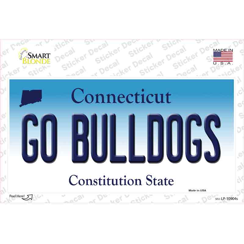 LP-10904s-M Go Bulldogs Connecticut Novelty Sticker Decal, Medium