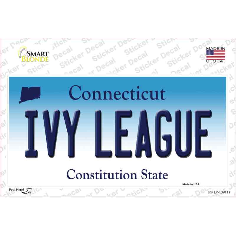 LP-10911s-M Ivy League Connecticut Novelty Sticker Decal, Medium
