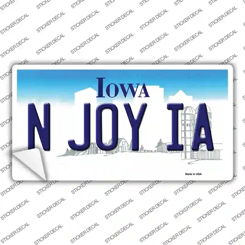 LP-10936s-S N Joy IA Iowa Novelty Sticker Decal, Small