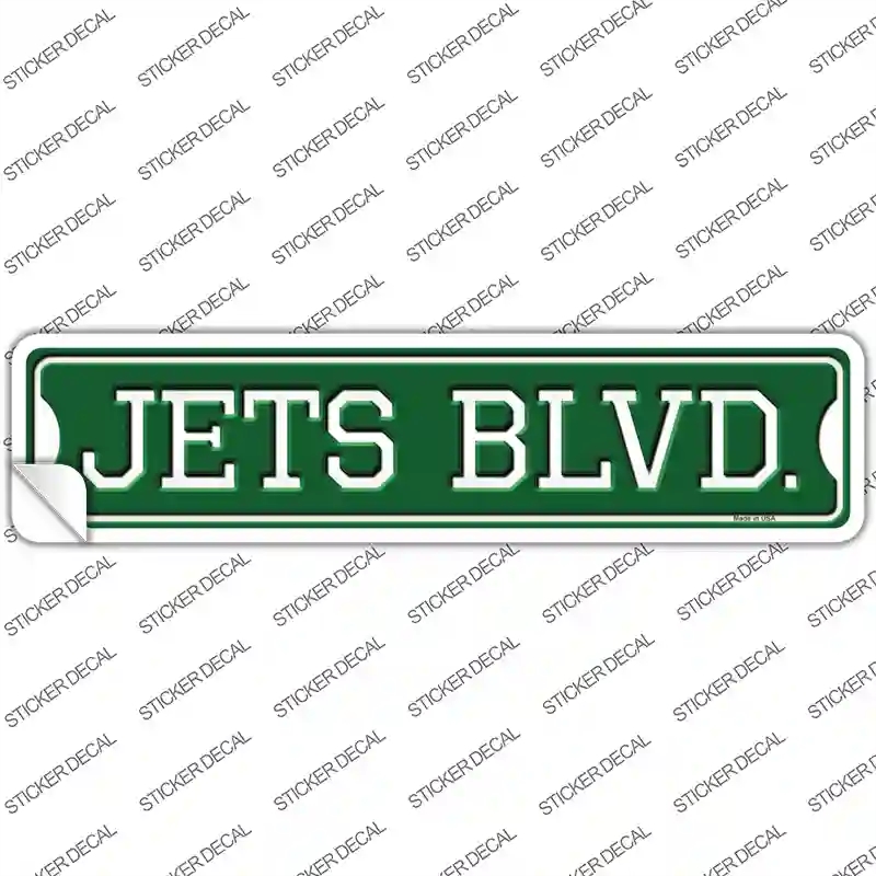 K-1050s-XL Jets Blvd Novelty Narrow Sticker Decal, Extra Large
