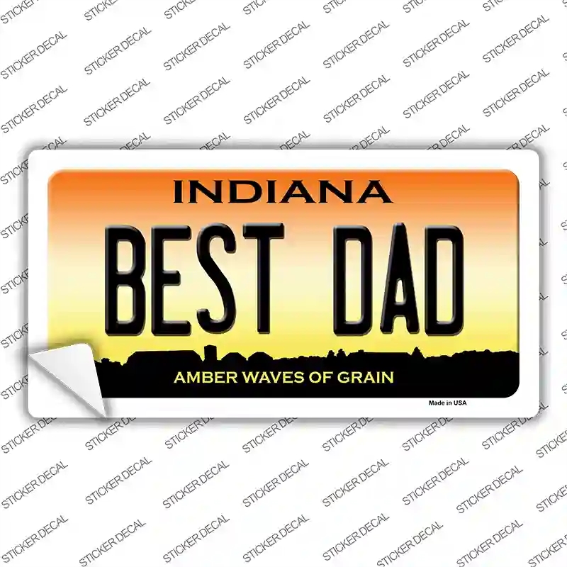 LP-11799s-XL Best Dad Indiana Novelty Sticker Decal, Extra Large