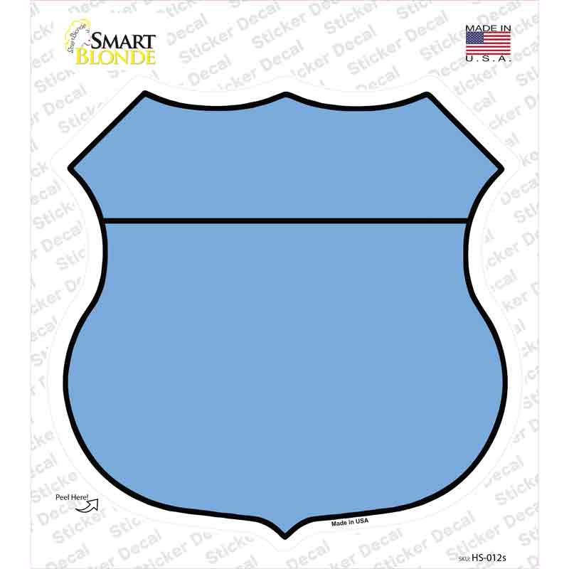 HS-012s-M Light Blue Novelty Highway Shield Sticker Decal, Medium