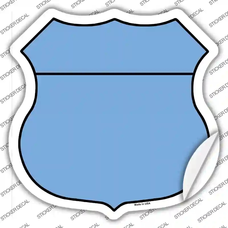 HS-012s-S Light Blue Novelty Highway Shield Sticker Decal, Small