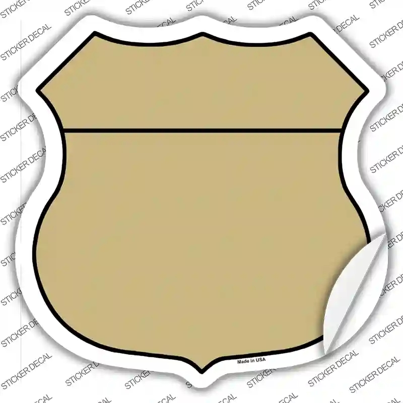 HS-015s-S Gold Novelty Highway Shield Sticker Decal, Small