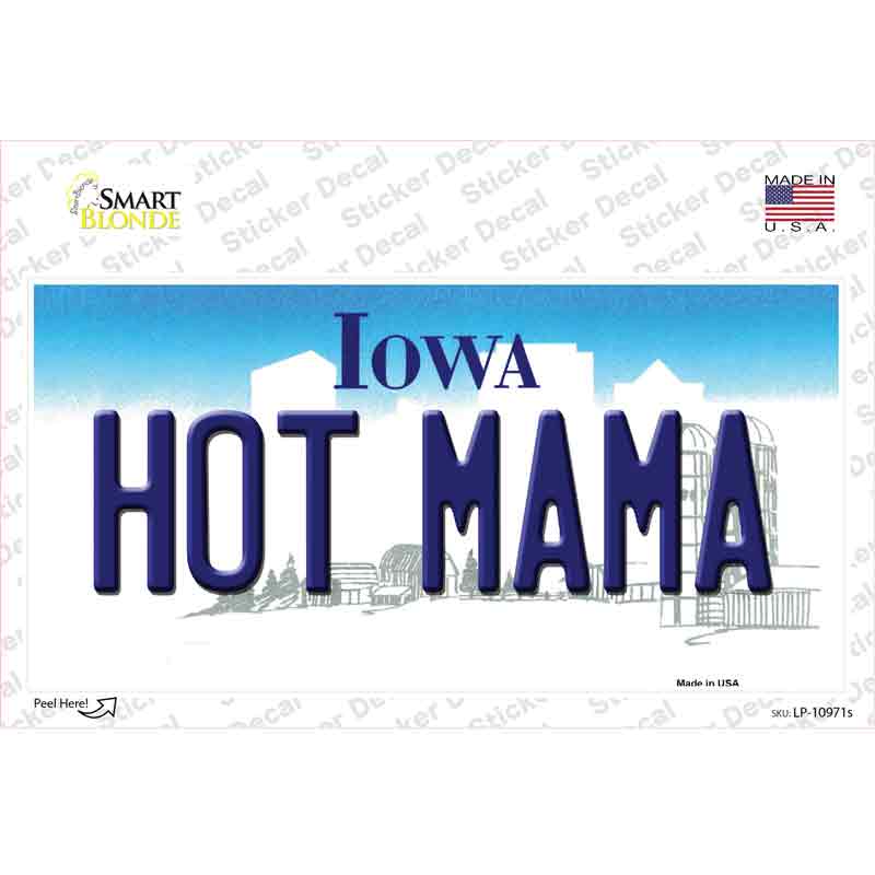 LP-10971s-M Hot Mama Iowa Novelty Sticker Decal, Medium
