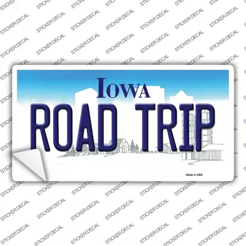LP-10977s-L Road Trip Iowa Novelty Sticker Decal, Large