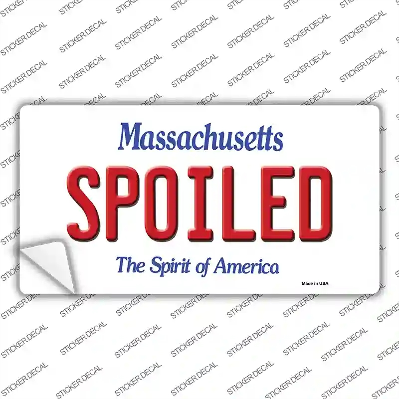 LP-11002s-L Spoiled Massachusetts Novelty Sticker Decal, Large