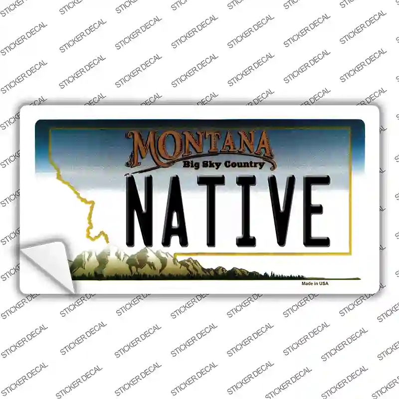 LP-11117s-L Native Montana State Novelty Sticker Decal, Large