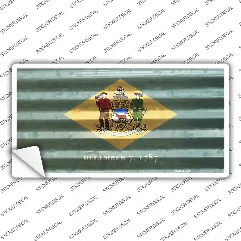 LP-11949s-XL Delaware Corrugated Flag Novelty Sticker Decal, Extra Large