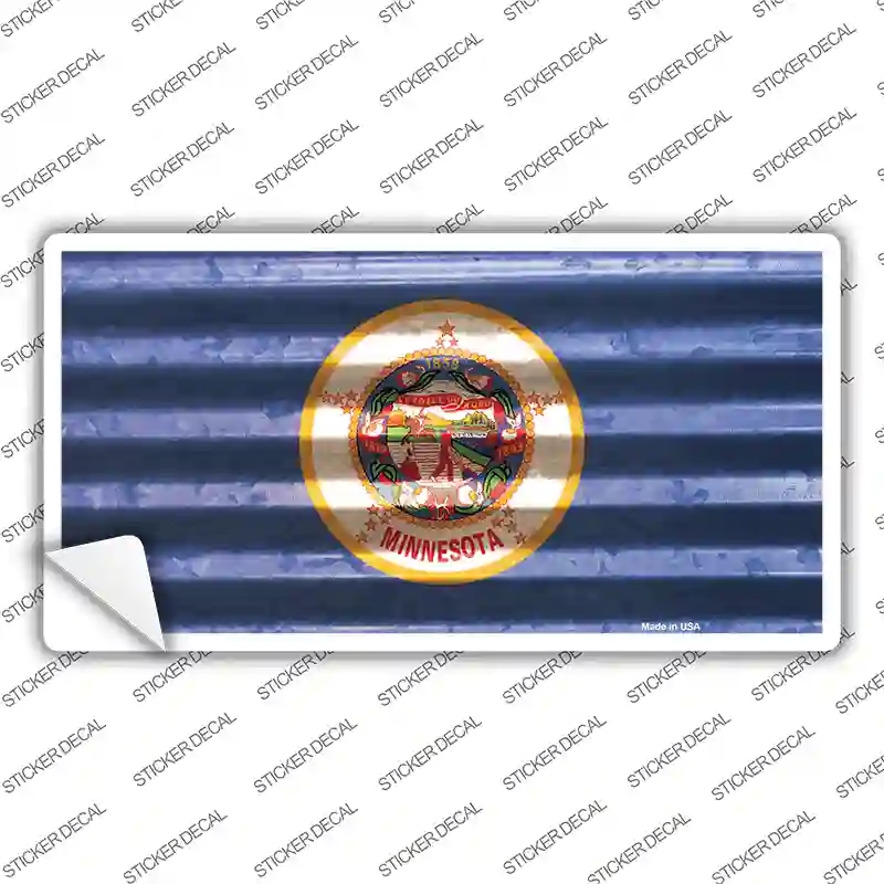 LP-11964s-XL Minnesota Corrugated Flag Novelty Sticker Decal, Extra Large