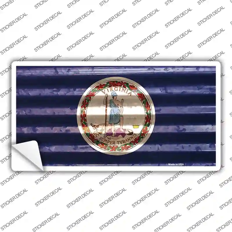 LP-11987s-XL Virginia Corrugated Flag Novelty Sticker Decal, Extra Large