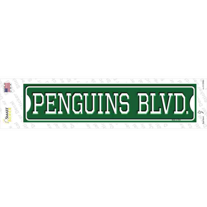 K-1046s-M Penguins Blvd Novelty Narrow Sticker Decal, Medium