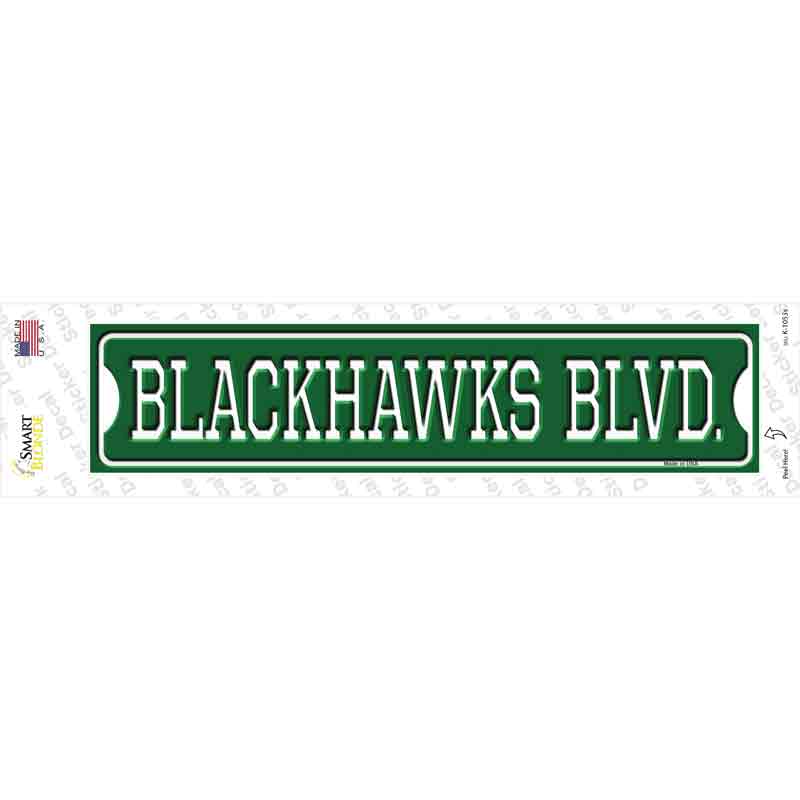K-1053s-M Blackhawks Blvd Novelty Narrow Sticker Decal, Medium
