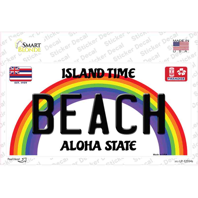 LP-12554s-M Beach Hawaii Novelty Sticker Decal, Medium