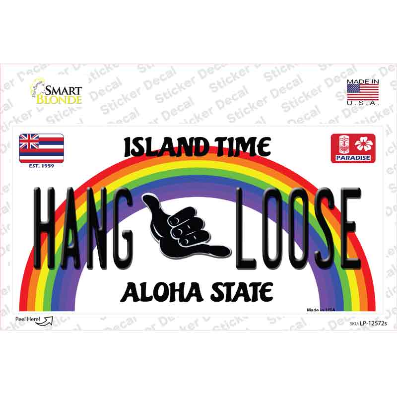 LP-12572s-M Hang Loose Hawaii Novelty Sticker Decal, Medium
