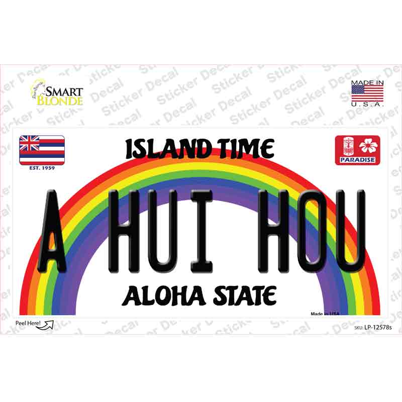 LP-12578s-M A Hui Hou Hawaii Novelty Sticker Decal, Medium