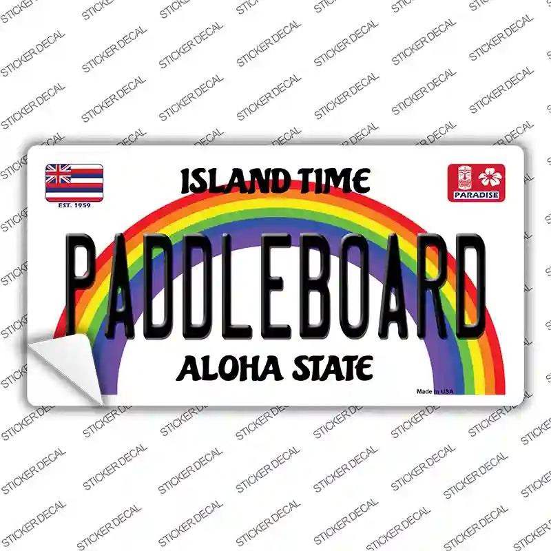 LP-12585s-S Paddleboard Hawaii Novelty Sticker Decal, Small