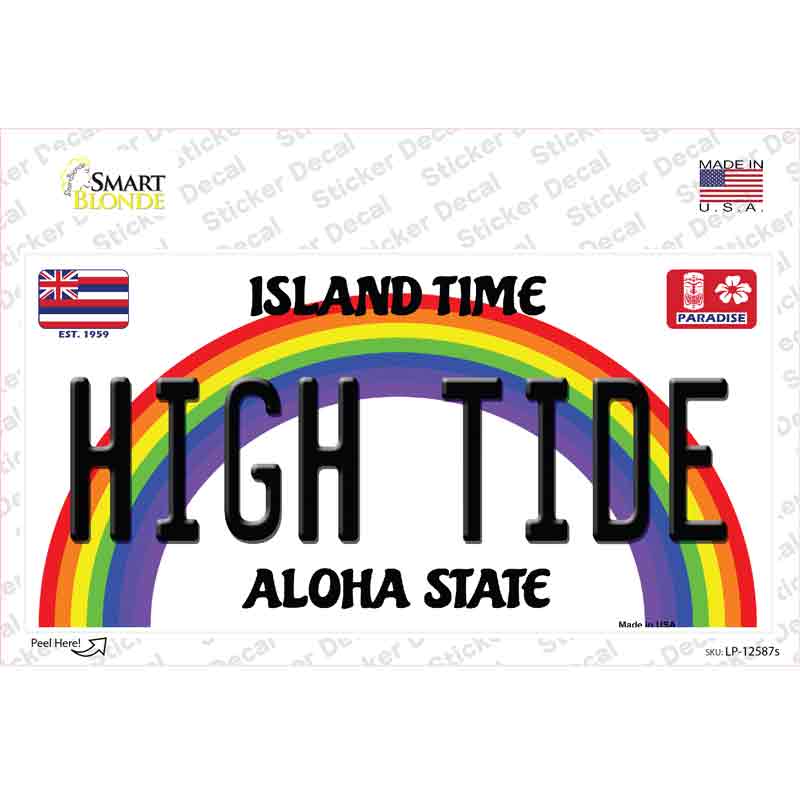 LP-12587s-M High Tide Hawaii Novelty Sticker Decal, Medium