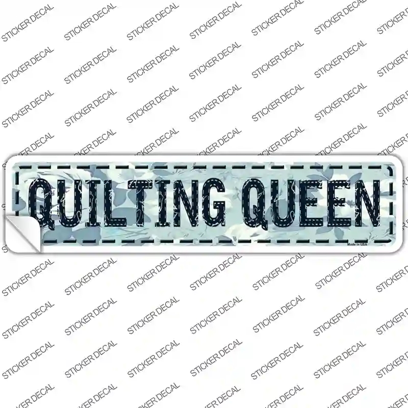 K-446s-L Quilting Queen Novelty Narrow Sticker Decal, Large