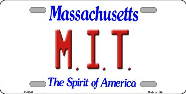 LP-11741 6 x 12 in. MIT Massachusetts Novelty State License Plate